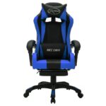 Fauteuil de jeux vidéo avec LED RVB Bleu et noir Similicuir – Image 3