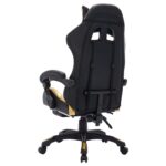 Fauteuil de jeux vidéo avec LED RVB Doré et noir Similicuir – Image 5