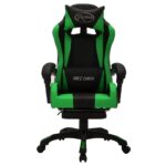 Fauteuil de jeux vidéo avec LED RVB Vert et noir Similicuir – Image 3
