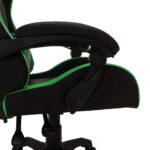 Fauteuil de jeux vidéo avec LED RVB Vert et noir Similicuir – Image 7