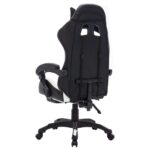 Fauteuil de jeux vidéo avec LED RVB Blanc et noir Similicuir – Image 5