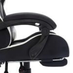 Fauteuil de jeux vidéo avec LED RVB Blanc et noir Similicuir – Image 7