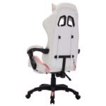 Fauteuil de jeux vidéo avec LED RVB Rose et blanc Similicuir – Image 5