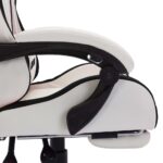 Fauteuil de jeux vidéo avec LED RVB Noir et blanc Similicuir – Image 7