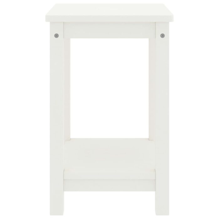 Table de chevet blanc 35x30x47 cm bois de pin massif – Image 2