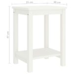 Table de chevet blanc 35x30x47 cm bois de pin massif – Image 4