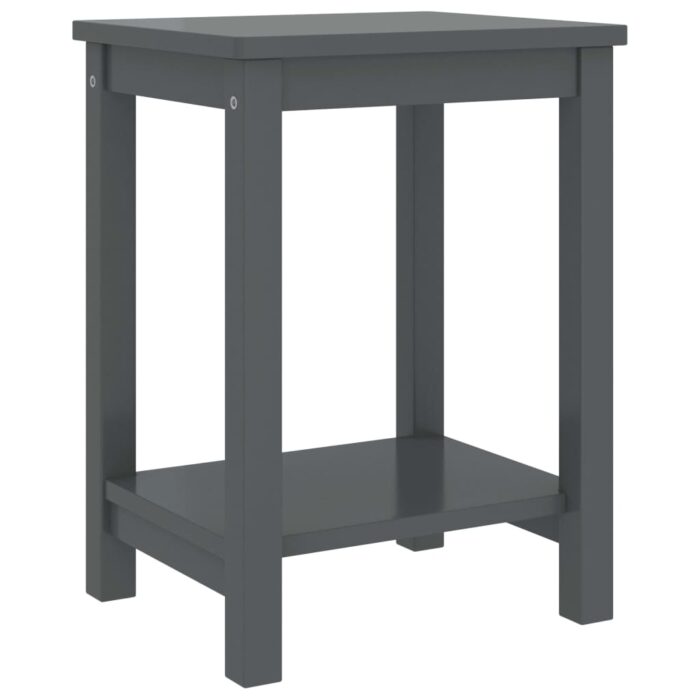 Table de chevet gris foncé 35x30x47 cm bois de pin massif – Image 1