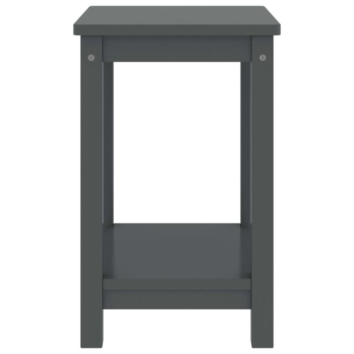 Table de chevet gris foncé 35x30x47 cm bois de pin massif – Image 2