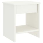 Table de chevet Blanc 35x30x40 cm Bois de pin massif – Image 3