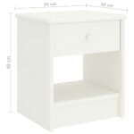 Table de chevet Blanc 35x30x40 cm Bois de pin massif – Image 5