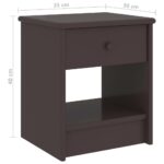 Table de chevet Marron foncé 35x30x40 cm Bois de pin massif – Image 5