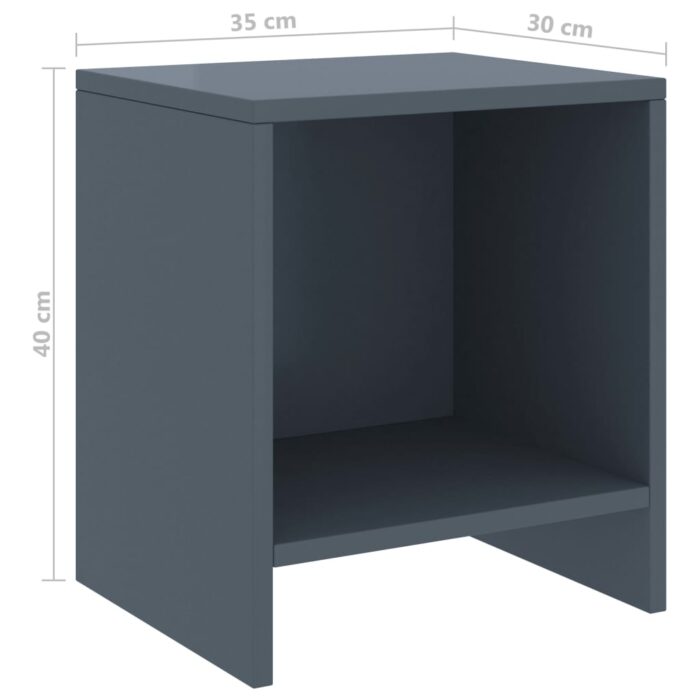 Table de chevet Gris clair 35x30x40 cm Bois de pin massif – Image 5