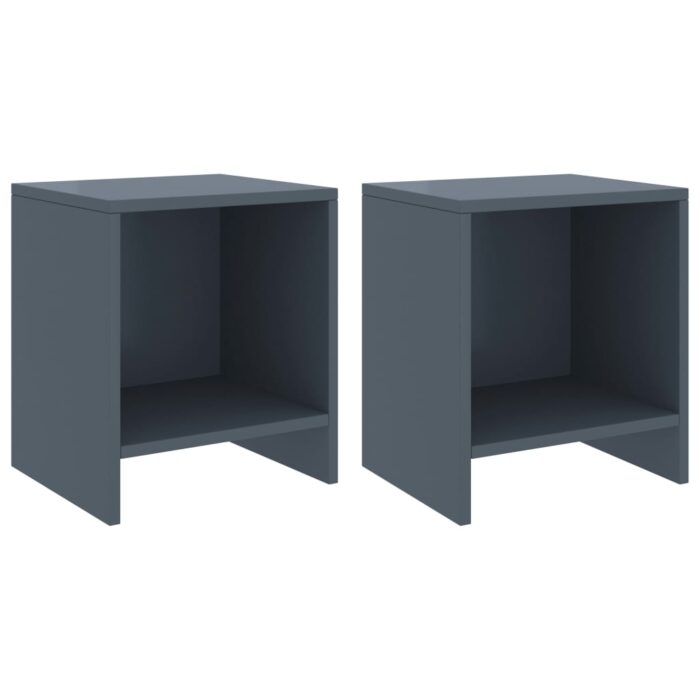 Tables de chevet 2 pcs Gris clair 35x30x40cm Bois de pin massif – Image 1