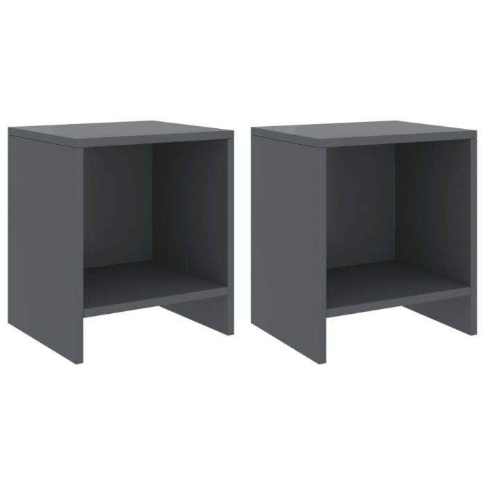 Tables de chevet 2 pcs Gris foncé 35x30x40cm Bois de pin massif – Image 1