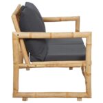 Banc de jardin avec coussins 115 cm Bambou – Image 2
