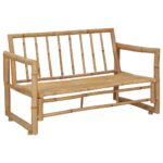 Banc de jardin avec coussins 115 cm Bambou – Image 5