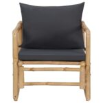Chaises de jardin avec coussins lot de 2 Bambou – Image 2