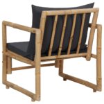 Chaises de jardin avec coussins lot de 2 Bambou – Image 4