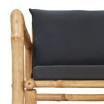 Chaises de jardin avec coussins lot de 2 Bambou – Image 5
