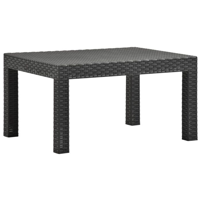 Table de jardin Anthracite 58x58x41 cm PP Rotin – Image 1