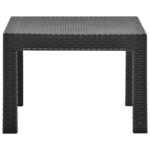 Table de jardin Anthracite 58x58x41 cm PP Rotin – Image 3
