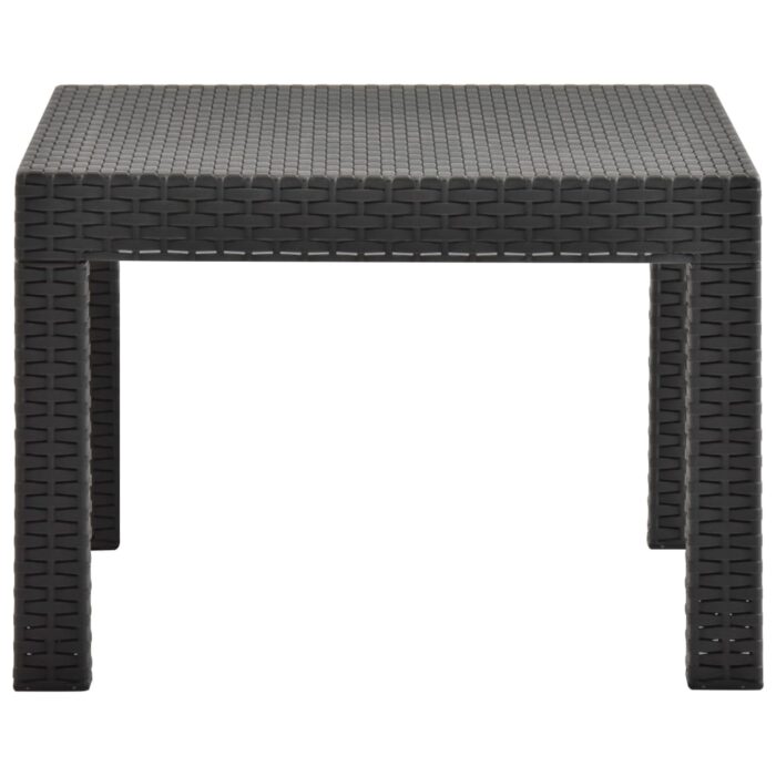 Table de jardin Anthracite 58x58x41 cm PP Rotin – Image 3
