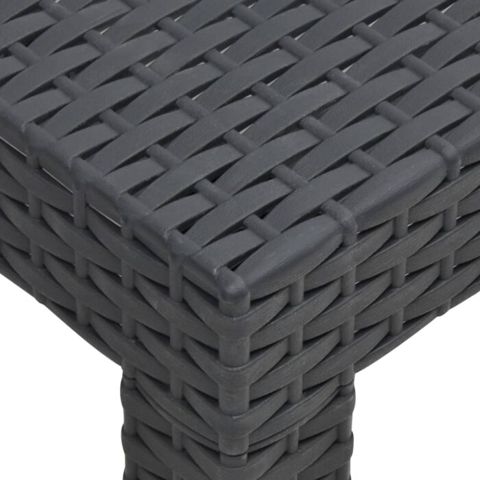 Table de jardin Anthracite 58x58x41 cm PP Rotin – Image 4