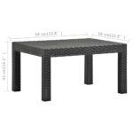 Table de jardin Anthracite 58x58x41 cm PP Rotin – Image 5