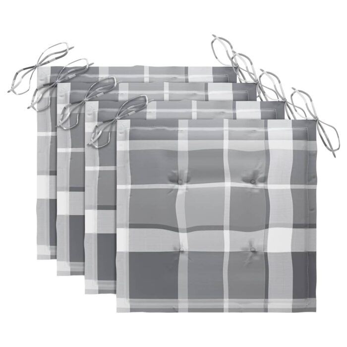 Chaises à manger de jardin avec coussins lot de 3 Acacia massif – Image 3