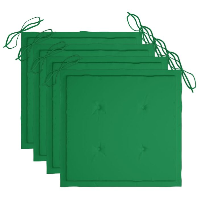 Chaises de jardin et coussins lot de 4 Gris Bois acacia massif – Image 6