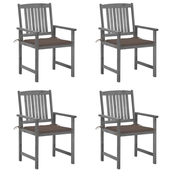 VXL8720286236314_a_en_hd_1.jpg Chaises de jardin et coussins lot de 4 Gris Bois acacia massif – Image 1