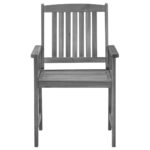 Chaises de jardin et coussins lot de 4 Gris Bois acacia massif – Image 4