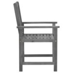 Chaises de jardin et coussins lot de 4 Gris Bois acacia massif – Image 5