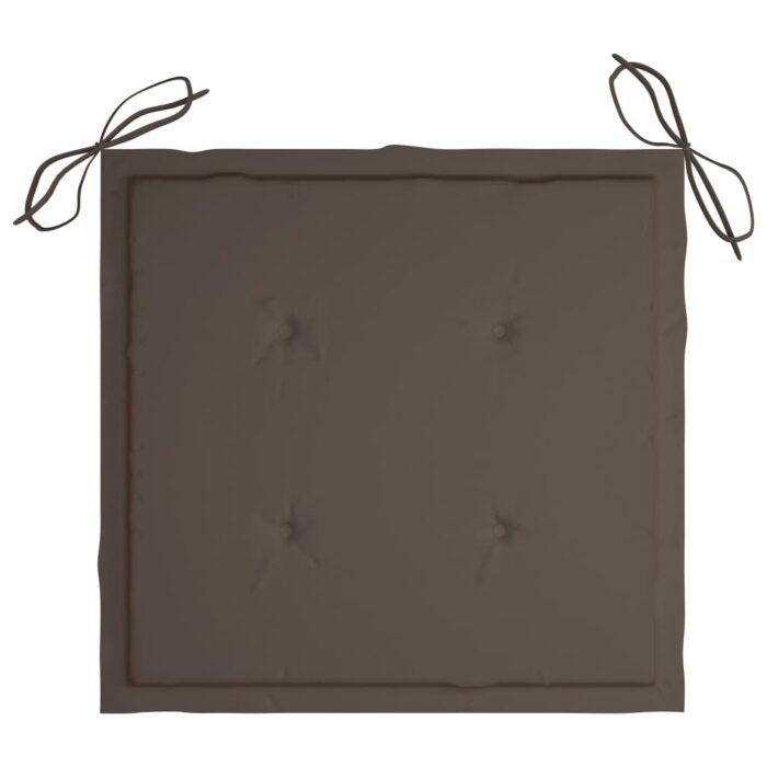 Chaises de jardin et coussins lot de 4 Gris Bois acacia massif – Image 7