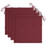 Chaises de jardin et coussins lot de 4 Gris Bois acacia massif – Image 6