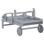 Chaise longue de jardin avec coussin Bois d'acacia solide – Image 11