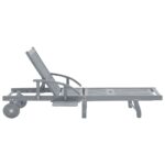 Chaise longue de jardin avec coussin Bois d'acacia solide – Image 12