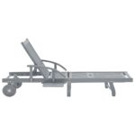 Chaise longue de jardin avec coussin Bois d'acacia solide – Image 9