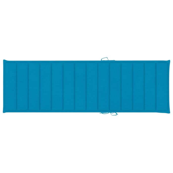 Chaise longue de jardin avec coussin Bois d'acacia solide – Image 2
