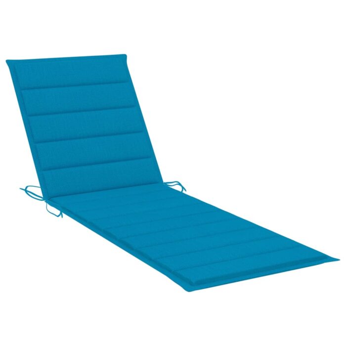 Chaise longue de jardin avec coussin Bois d'acacia solide – Image 5