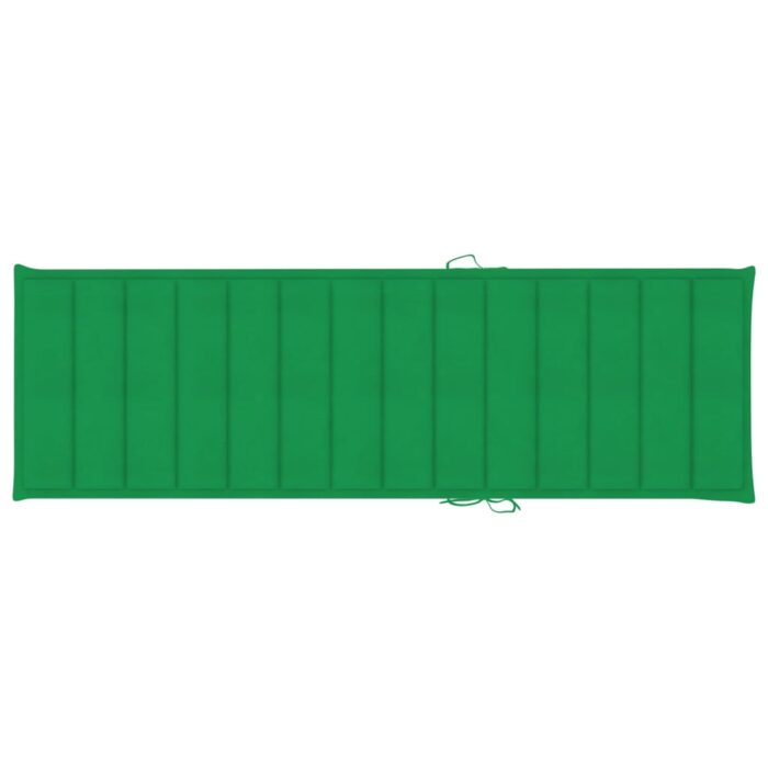 Chaise longue de jardin avec coussin Bois d'acacia solide – Image 2