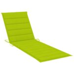 Chaise longue de jardin avec coussin Bois d'acacia solide – Image 5