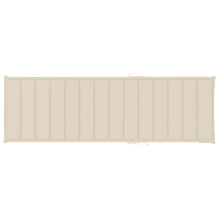 Chaise longue de jardin avec coussin Bois d'acacia solide – Image 8