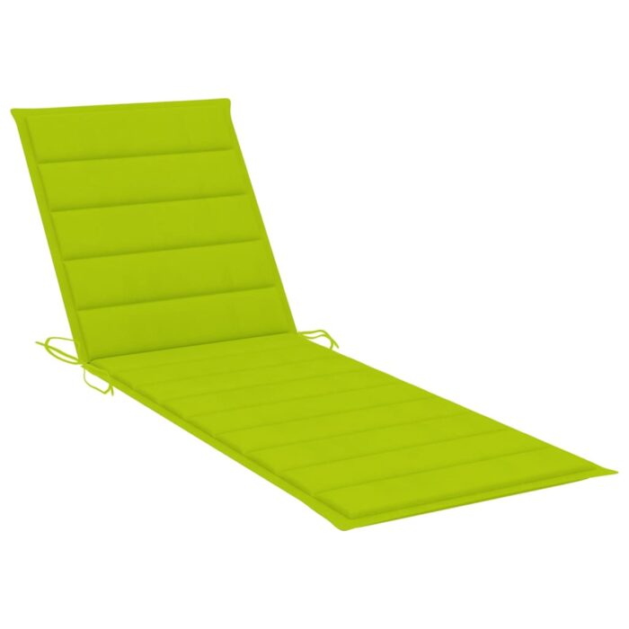 Chaise longue de jardin avec coussin Bois d'acacia solide – Image 9