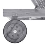 Chaise longue de jardin avec coussin Gris Bois d'acacia solide – Image 3