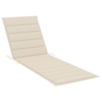 Chaise longue de jardin avec coussin Gris Bois d'acacia solide – Image 4