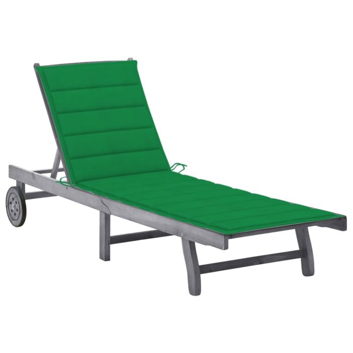 VXL8720286237571_a_en_hd_1.jpg Chaise longue de jardin avec coussin Gris Bois d'acacia solide – Image 1