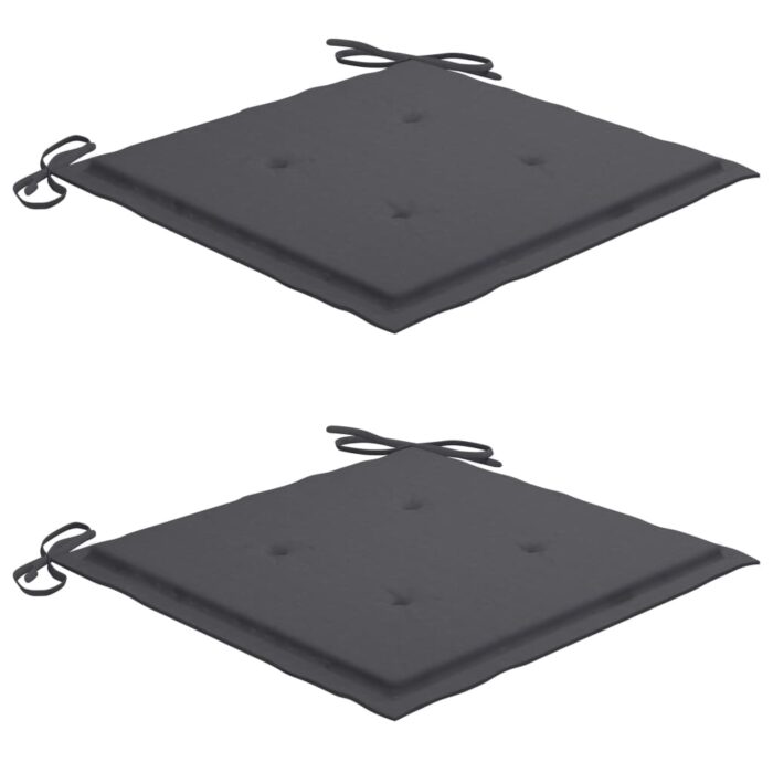 Chaises de jardin avec coussins lot de 2 Acacia solide et acier – Image 6