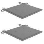 Chaises de jardin avec coussins lot de 2 Acacia solide et acier – Image 6