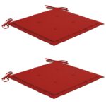 Chaises de jardin avec coussins lot de 2 Acacia solide et acier – Image 6